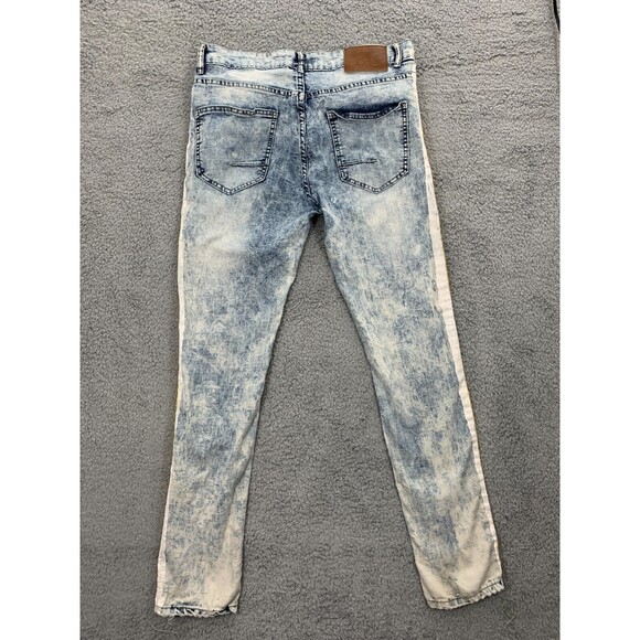 WAIMEA Skinny Fit Painted Seam Wearable Art-to-Wear Emo Grunge Punk Denim Jeans - Picture 4 of 12